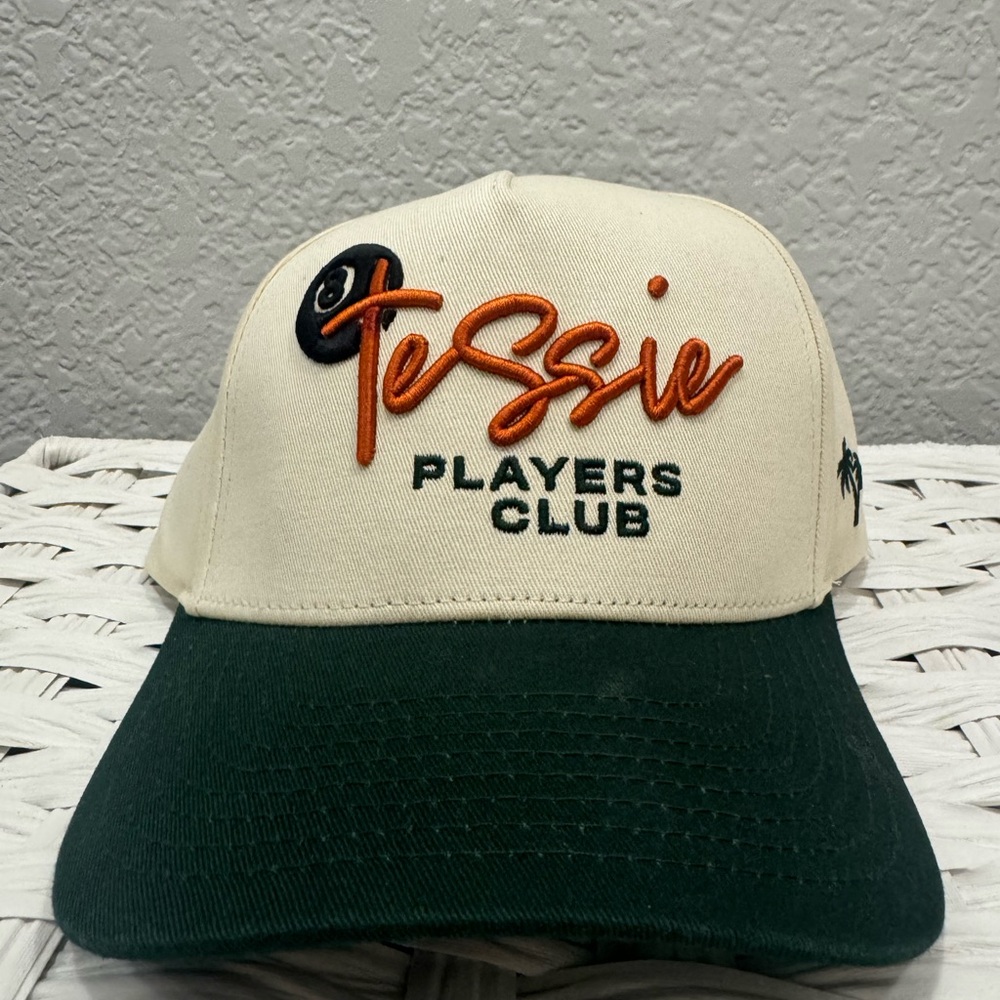 Beige and Green Tessie Players Club Cap